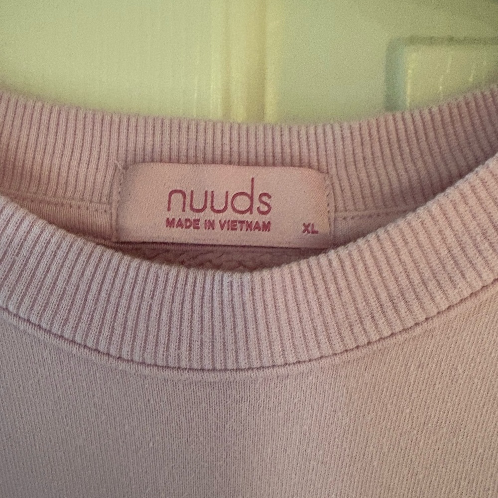 Nuuds Women's Baby Pink Crew Neck Sweater